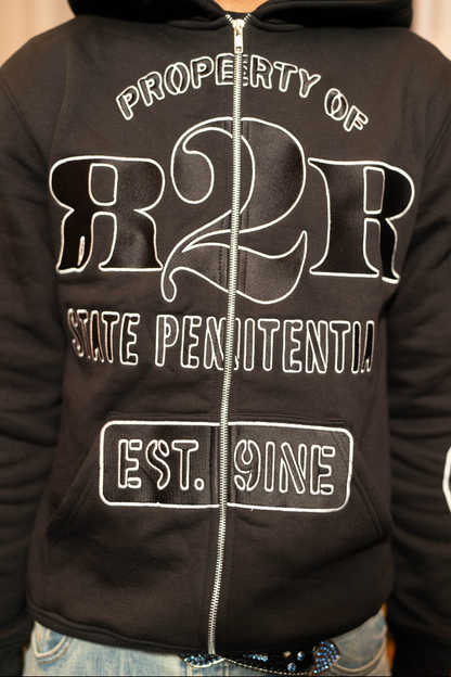 R2R x 9ine Starz : Property of R2R Zip Up (Black)